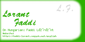 lorant faddi business card